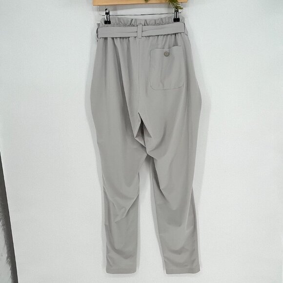 Athleta Skyline II Paper Bag Waist Pants in Light Grey Tan Size 12 Tall - Picture 4 of 7